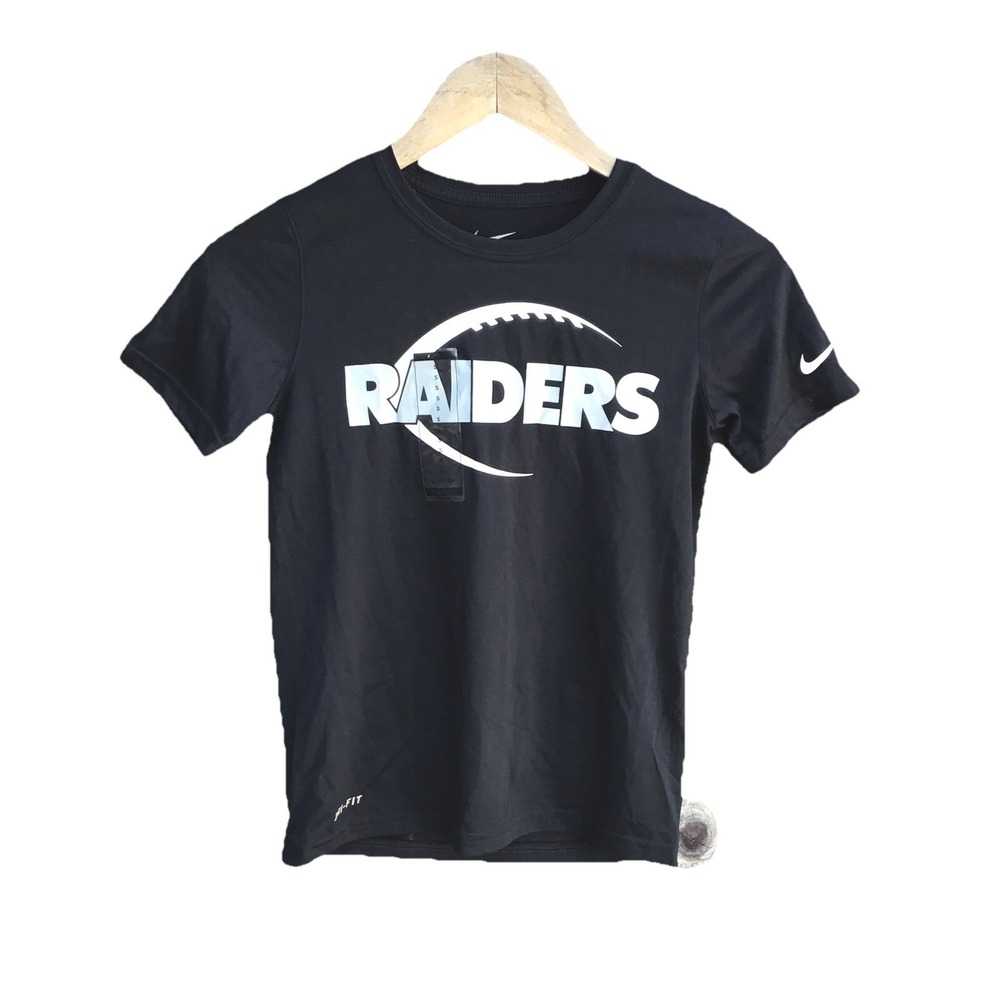 Nike Las Vegas Raiders Dri Fit Athletic Cut T Shirt Black Youth Small NWT NFL